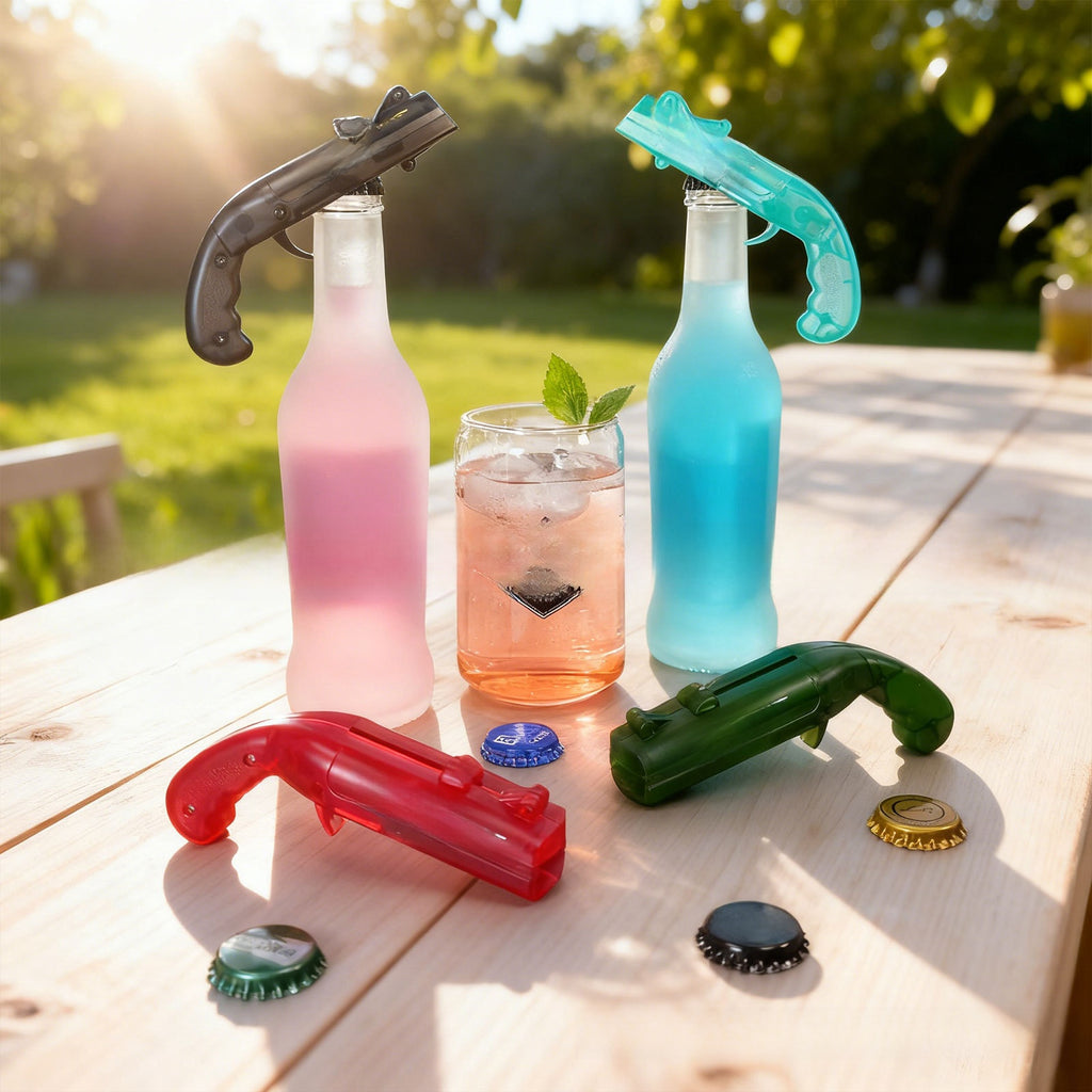 Multifunctional Pistol Shape Bottle Opener Toy