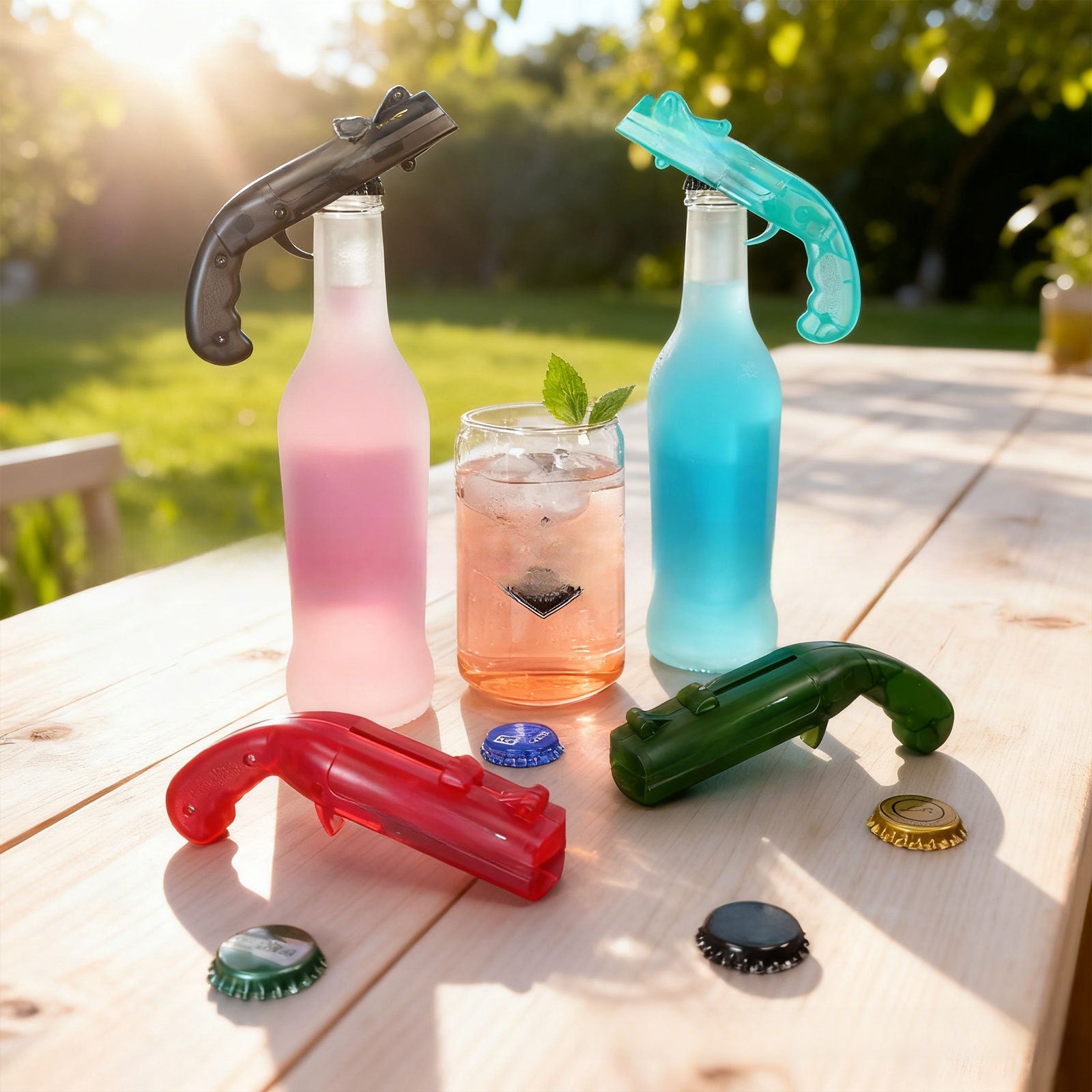 Multifunctional Pistol Shape Bottle Opener Toy